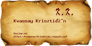 Kvassay Krisztián névjegykártya